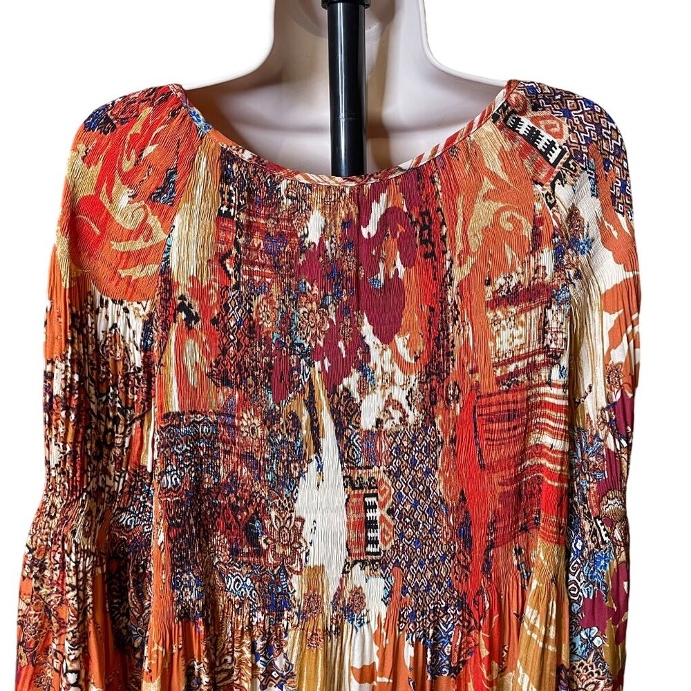 Avenue Womens Keyhole Blouse Smock Bodice Boho Peasant Sleeves Plus Size 26 c - Picture 9 of 12